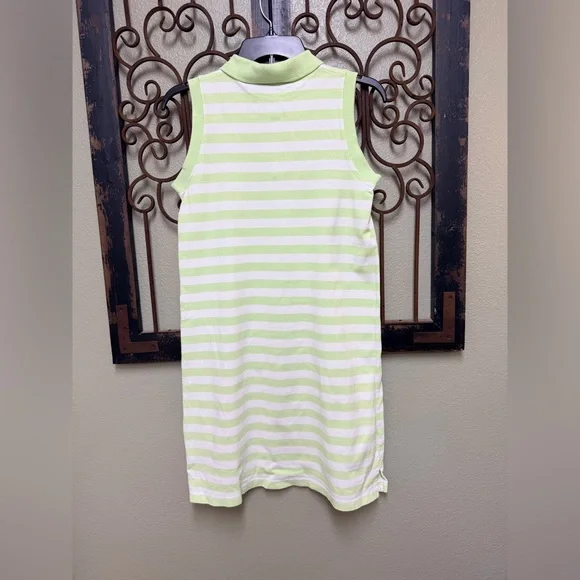 Lilly Pulitzer Sleeveless Polo Dress in Lime Green & White - Picture 2 of 4